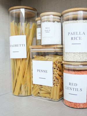 Glass storage jar with Bamboo Lid with free labels | 1.8 Litres