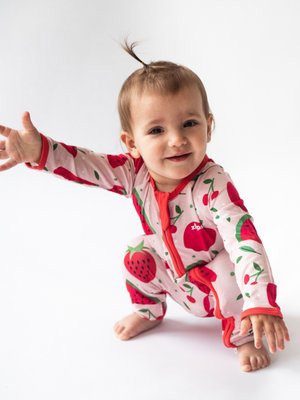 Strawberry Zip Up Babygrow