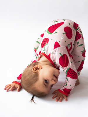 Strawberry Zip Up Babygrow