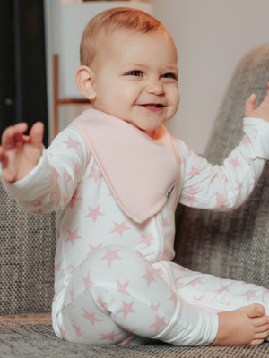 Pink Stars Zip Up Babygrow