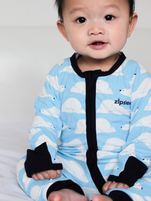 Sleepy Bear Zip Up Babygrow