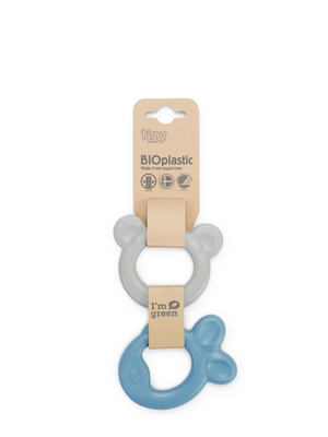 Tiny Bio Teether Ring Blue & Grey