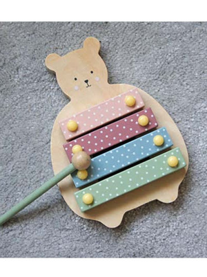 Wooden Xylophone Teddy Toy