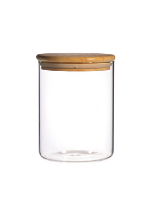 Glass storage jar with Bamboo Lid with personalised labels | 0.8L