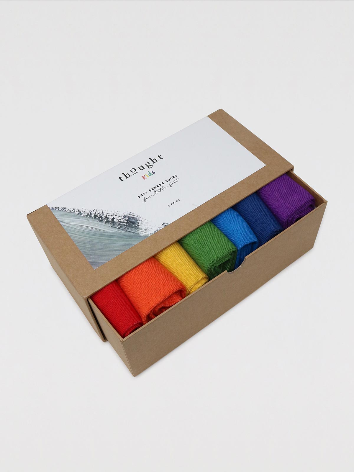 Baby Rainbow Bamboo Organic Cotton 7 Pack Sock Box