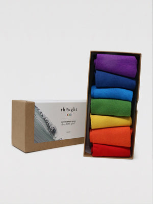 Kid's Rainbow Bamboo Organic Cotton 7 Pack Sock Box