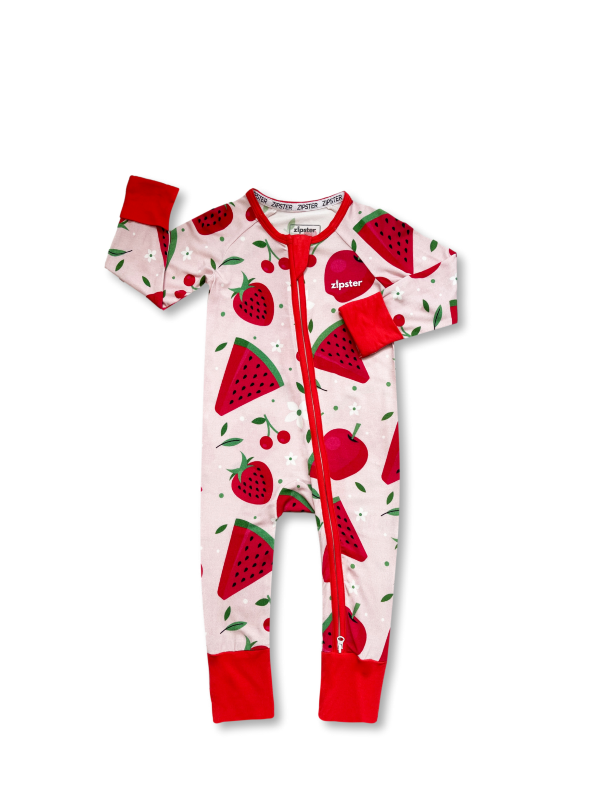 Strawberry Zip Up Babygrow